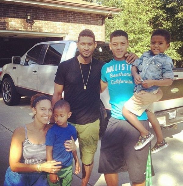 Usher & Sons Spend Family Time With Girlfriend Grace Miguel & HER Sons